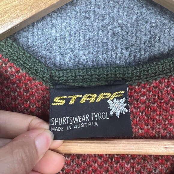 Vintage Cardigan‎ Size 38 Stapf Austria Sweater Red - Picture 7 of 8